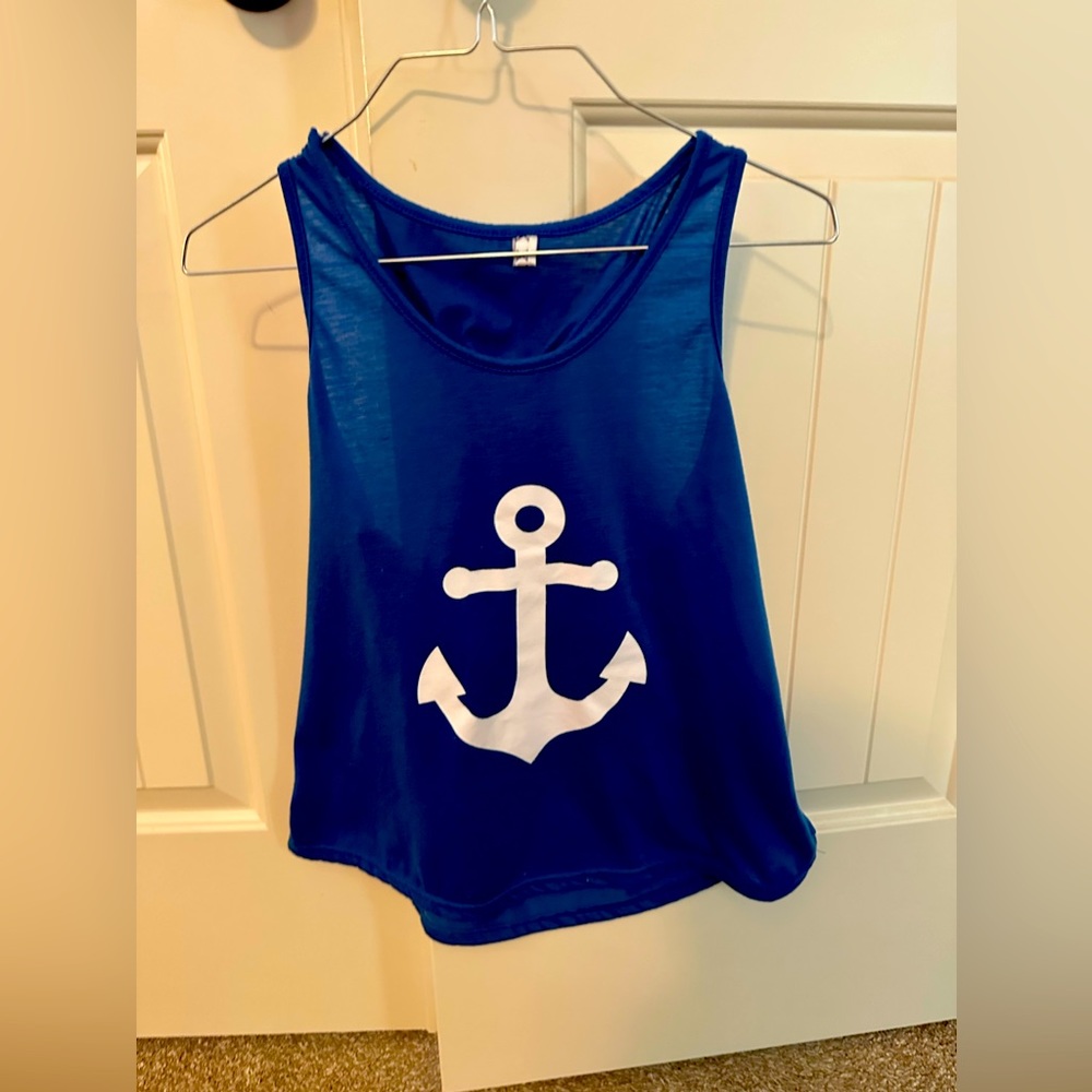 Women’s blue tank top.